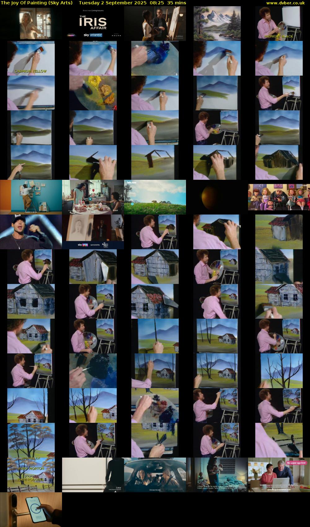 The Joy Of Painting (Sky Arts) Tuesday 2 September 2025 08:25 - 09:00