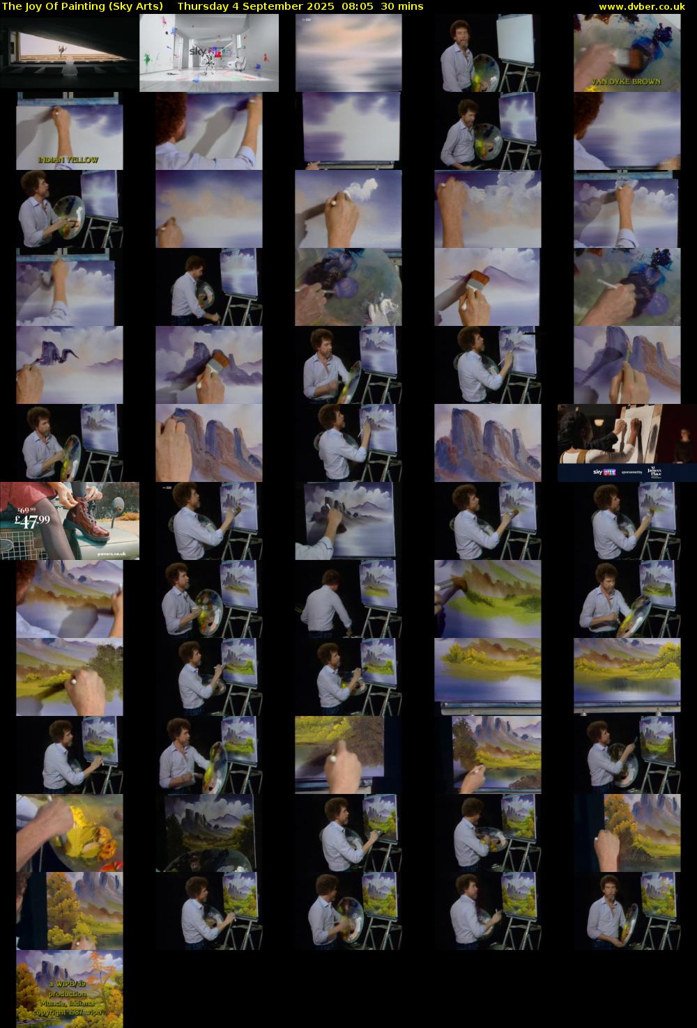 The Joy Of Painting (Sky Arts) Thursday 4 September 2025 08:05 - 08:35