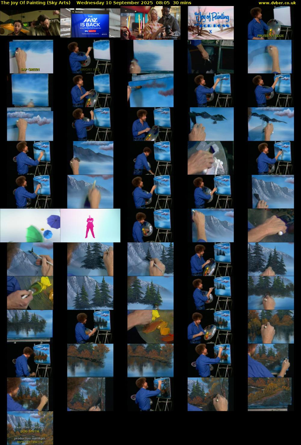 The Joy Of Painting (Sky Arts) Wednesday 10 September 2025 08:05 - 08:35