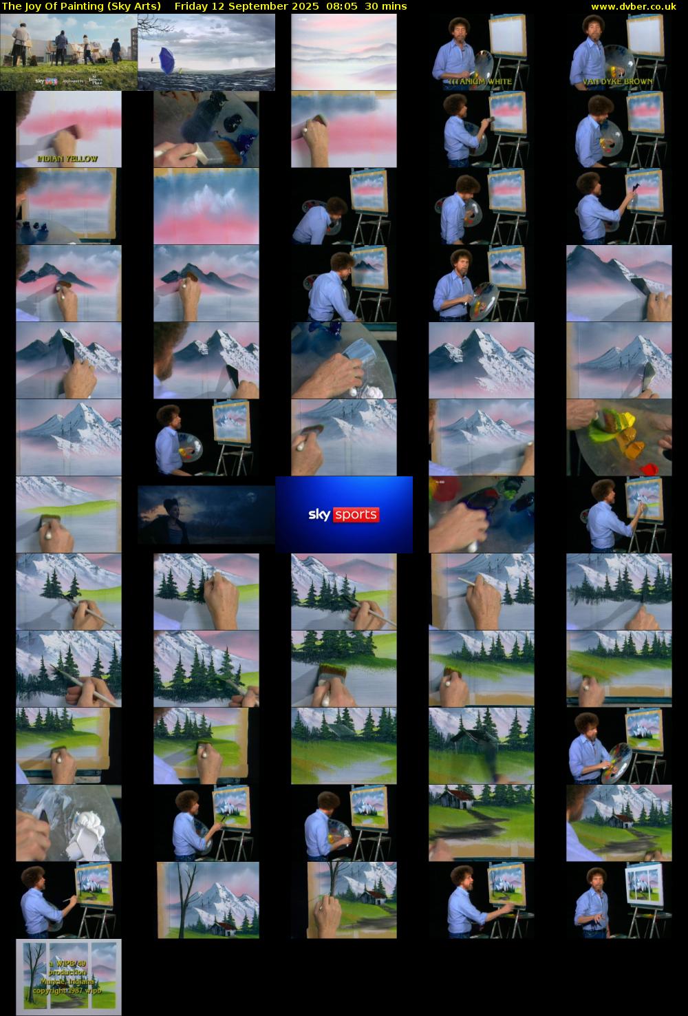 The Joy Of Painting (Sky Arts) Friday 12 September 2025 08:05 - 08:35