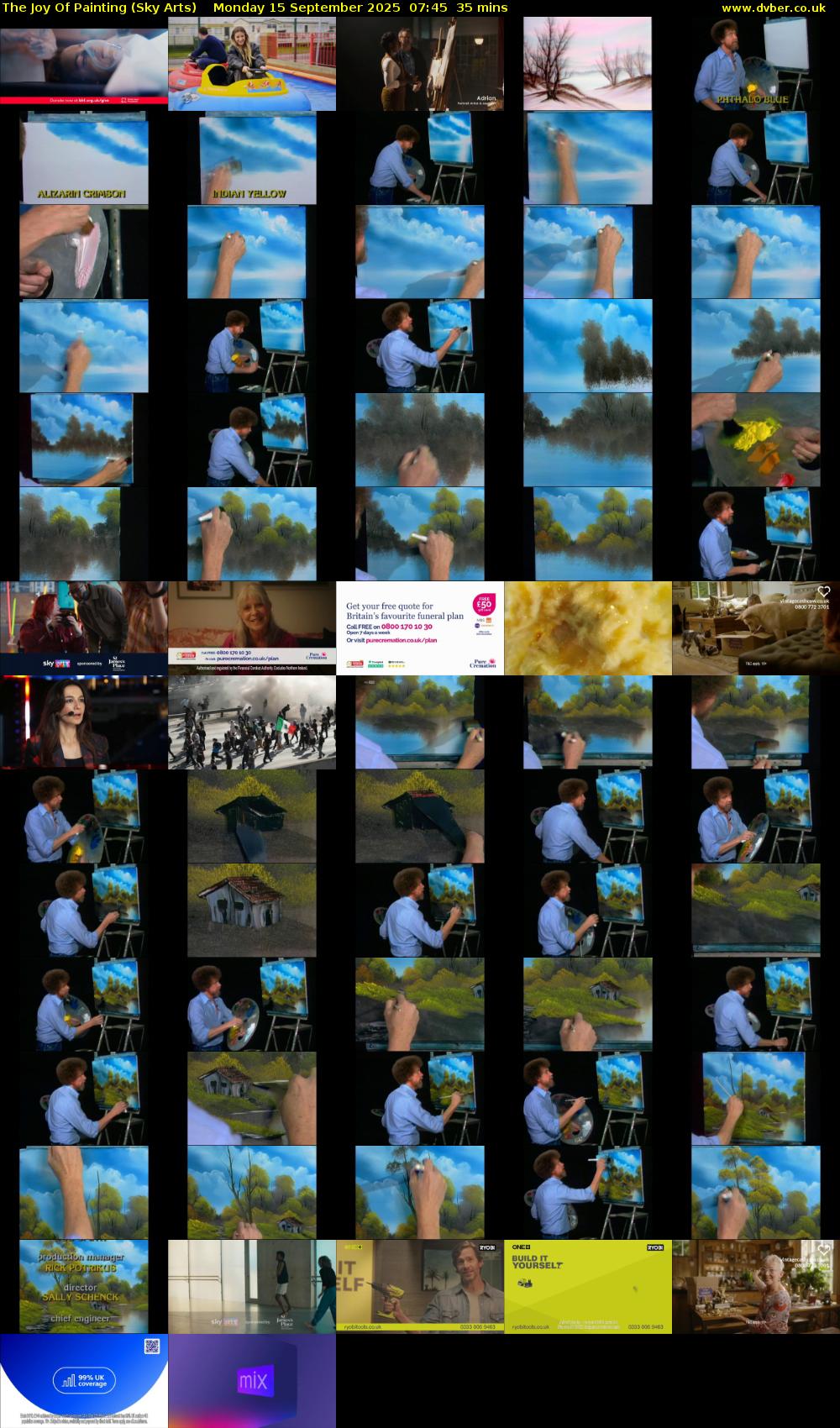 The Joy Of Painting (Sky Arts) Monday 15 September 2025 07:45 - 08:20