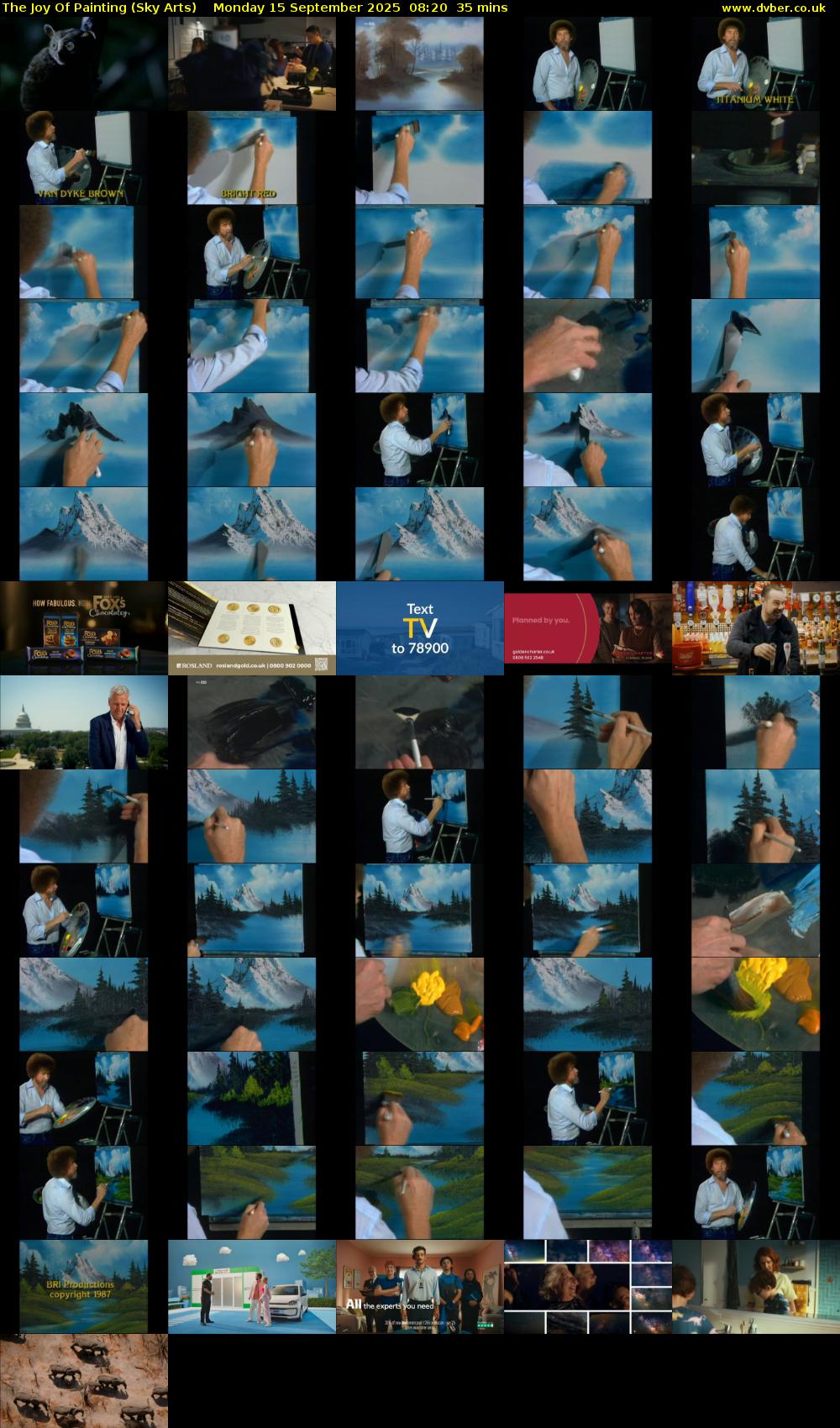 The Joy Of Painting (Sky Arts) Monday 15 September 2025 08:20 - 08:55