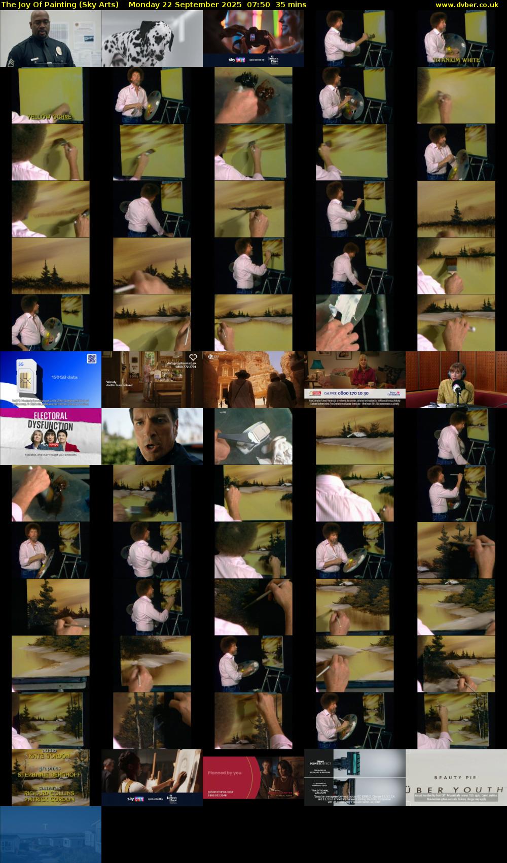 The Joy Of Painting (Sky Arts) Monday 22 September 2025 07:50 - 08:25