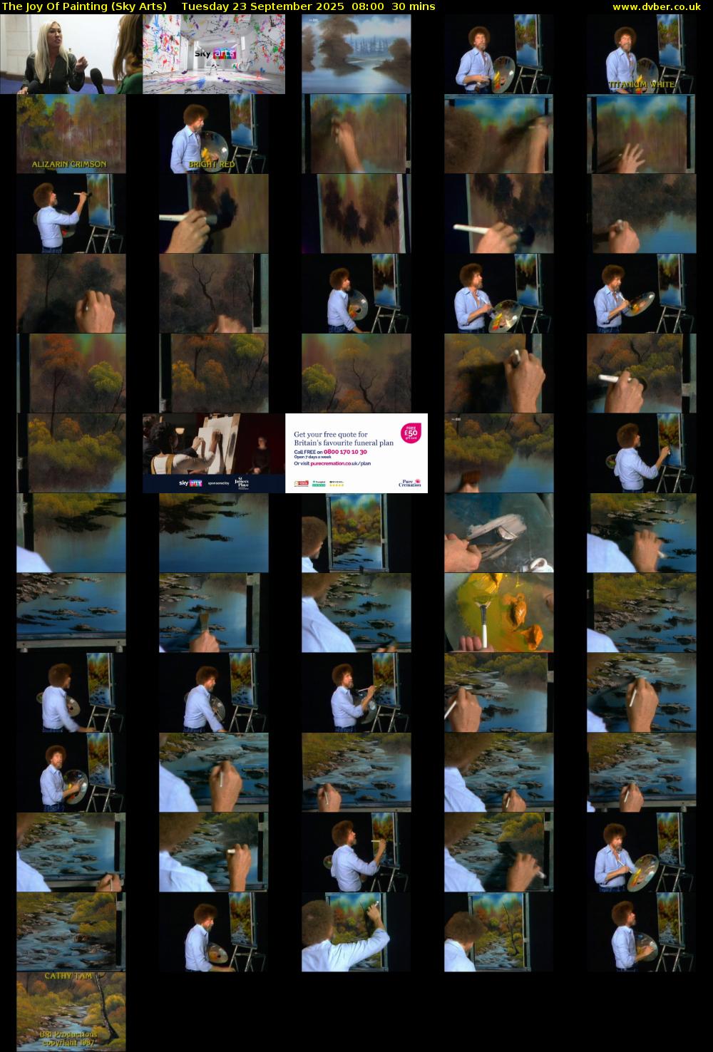 The Joy Of Painting (Sky Arts) Tuesday 23 September 2025 08:00 - 08:30