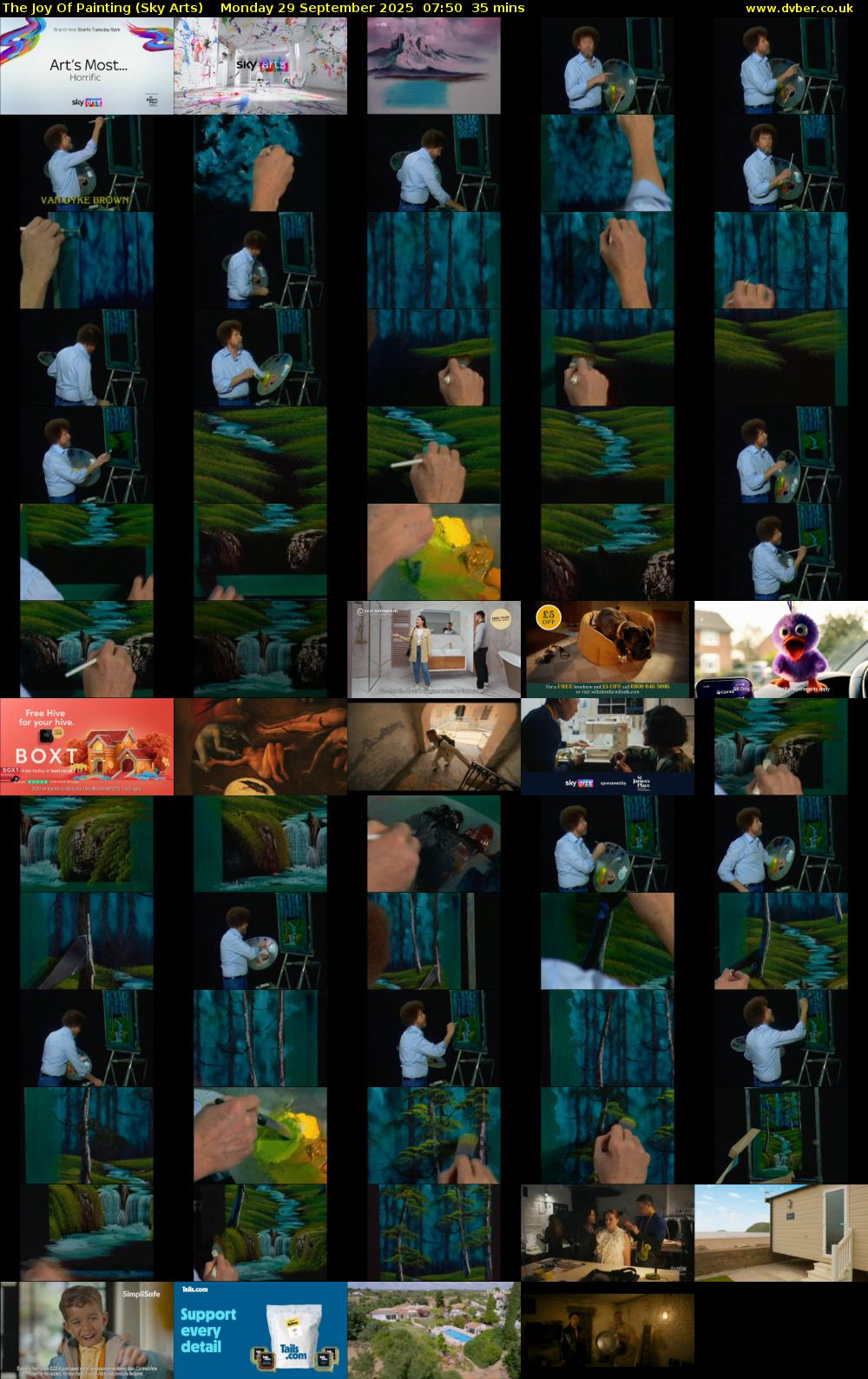 The Joy Of Painting (Sky Arts) Monday 29 September 2025 07:50 - 08:25