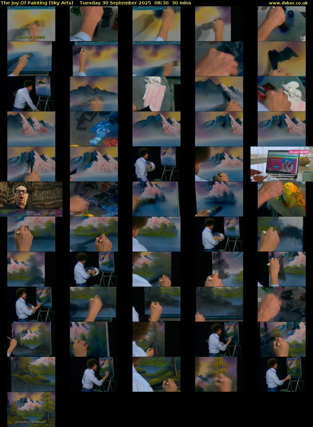 The Joy Of Painting (Sky Arts) Tuesday 30 September 2025 08:30 - 09:00