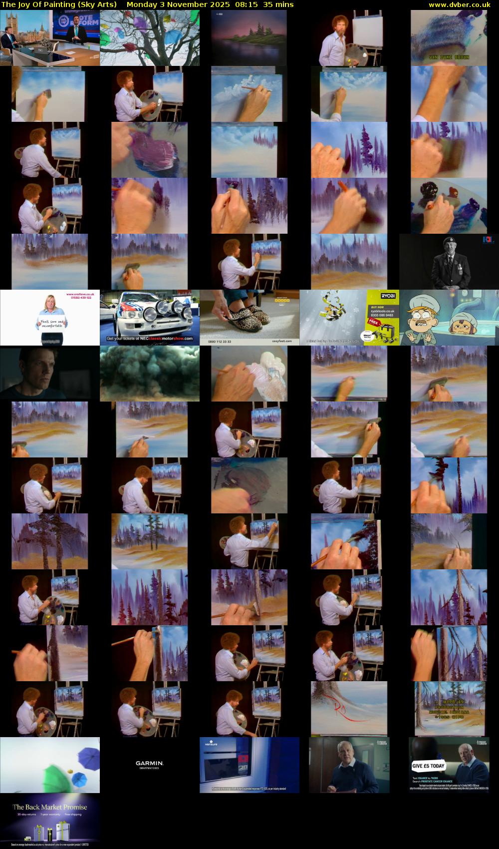 The Joy Of Painting (Sky Arts) Monday 3 November 2025 08:15 - 08:50