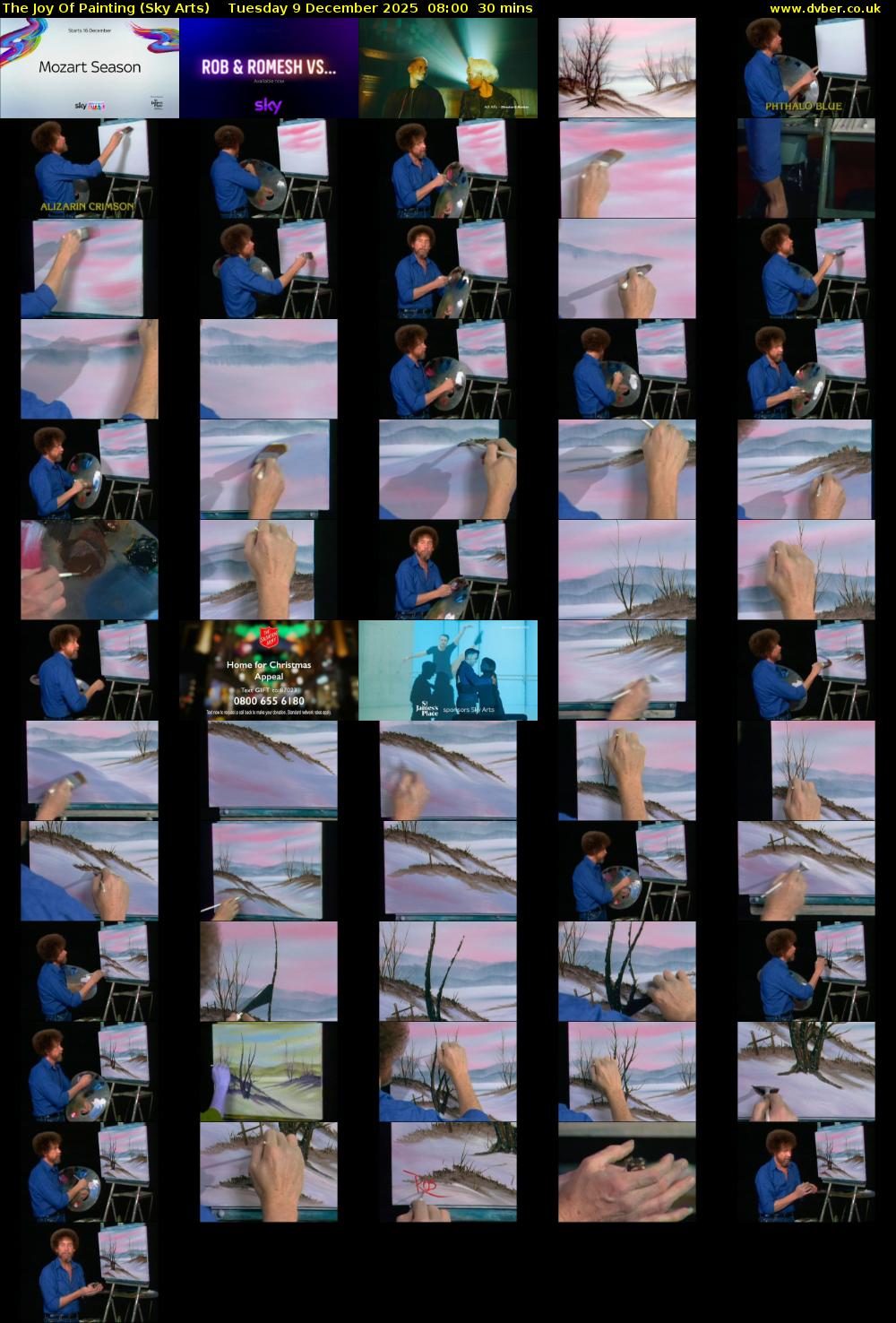 The Joy Of Painting (Sky Arts) Tuesday 9 December 2025 08:00 - 08:30