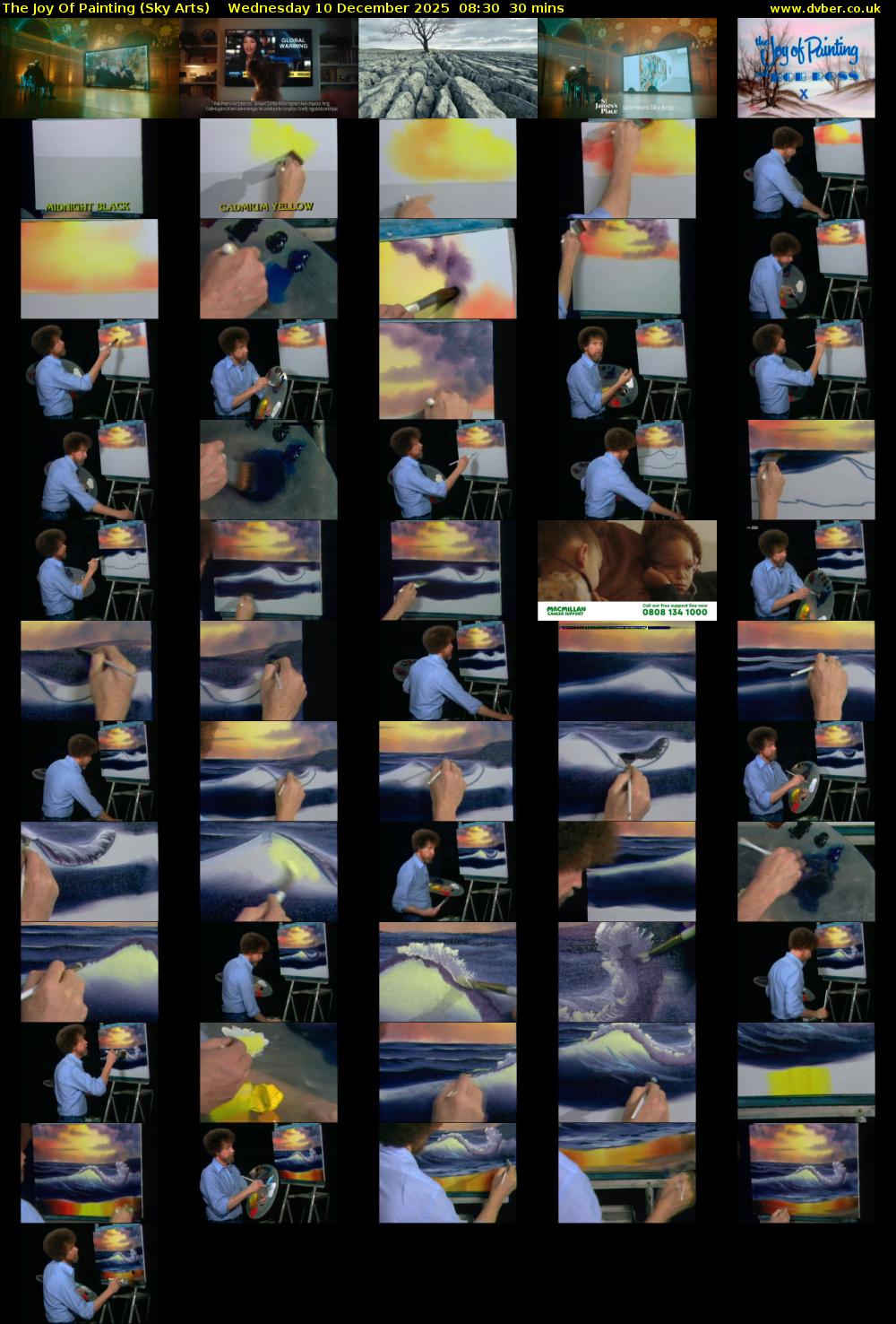 The Joy Of Painting (Sky Arts) Wednesday 10 December 2025 08:30 - 09:00