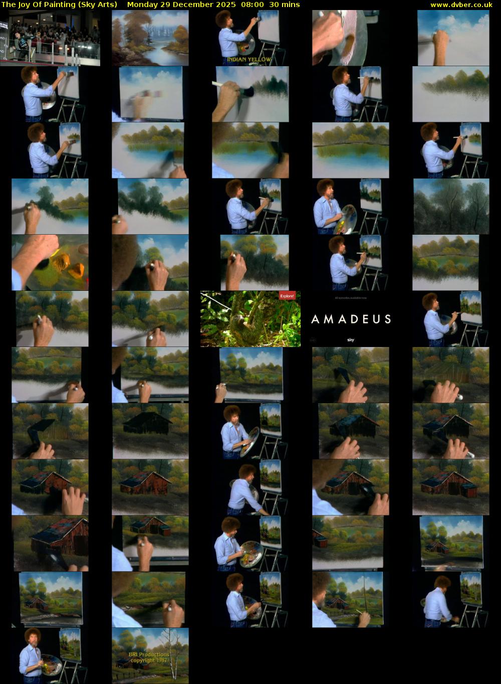 The Joy Of Painting (Sky Arts) Monday 29 December 2025 08:00 - 08:30