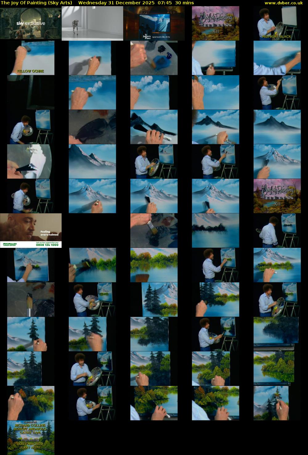 The Joy Of Painting (Sky Arts) Wednesday 31 December 2025 07:45 - 08:15
