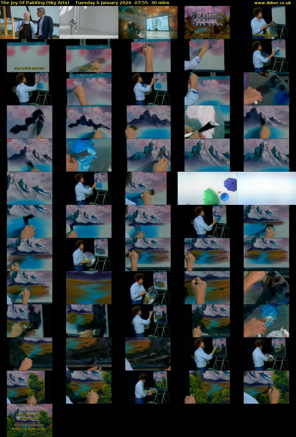 The Joy Of Painting (Sky Arts) Tuesday 6 January 2026 07:55 - 08:25