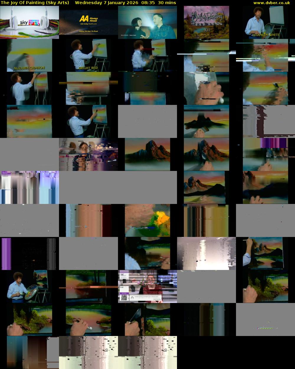 The Joy Of Painting (Sky Arts) Wednesday 7 January 2026 08:35 - 09:05