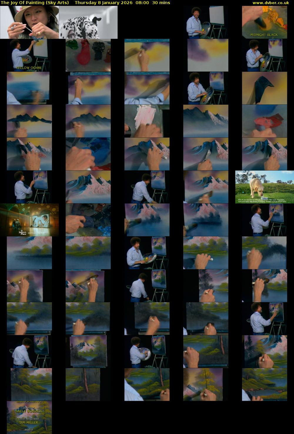 The Joy Of Painting (Sky Arts) Thursday 8 January 2026 08:00 - 08:30