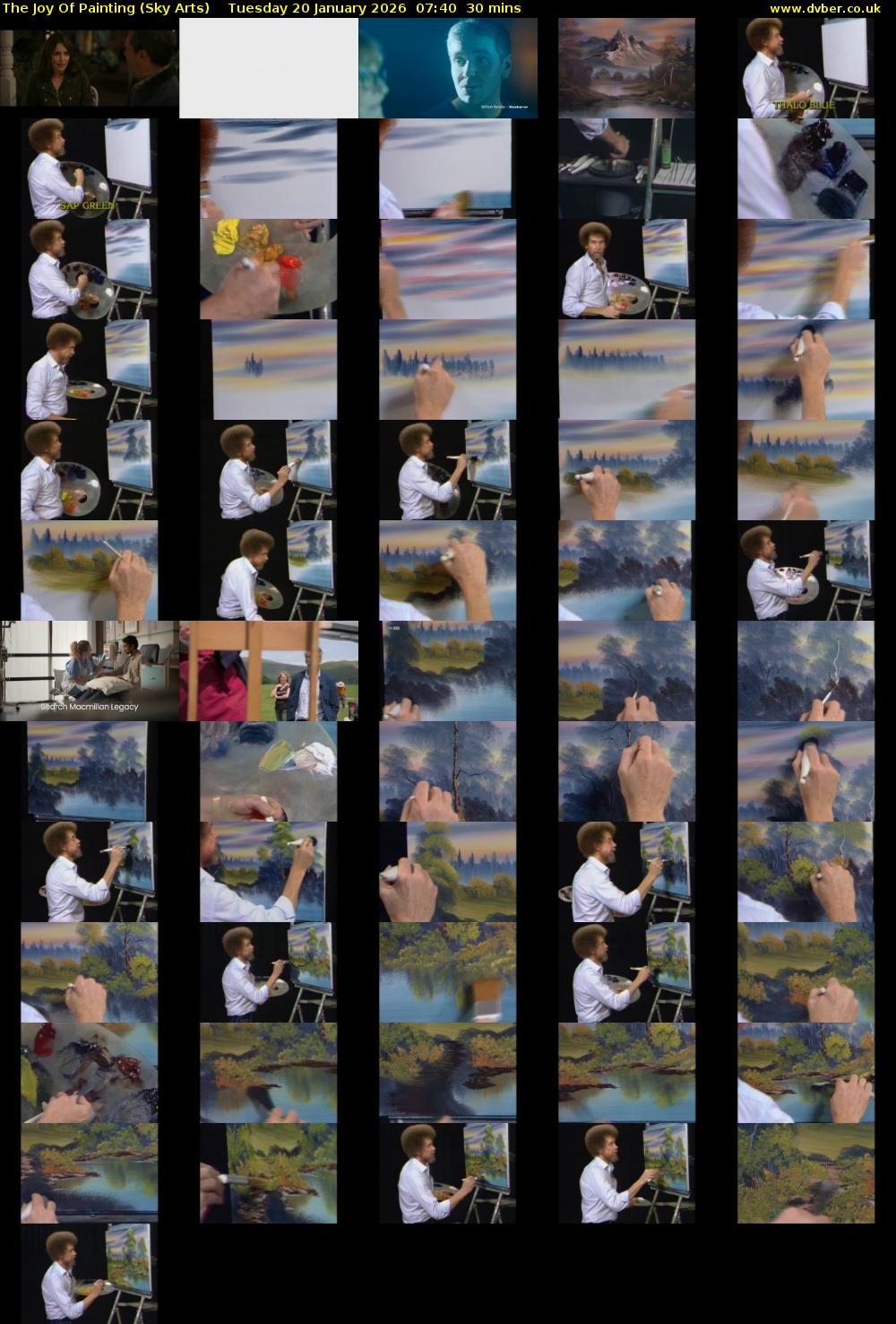 The Joy Of Painting (Sky Arts) Tuesday 20 January 2026 07:40 - 08:10
