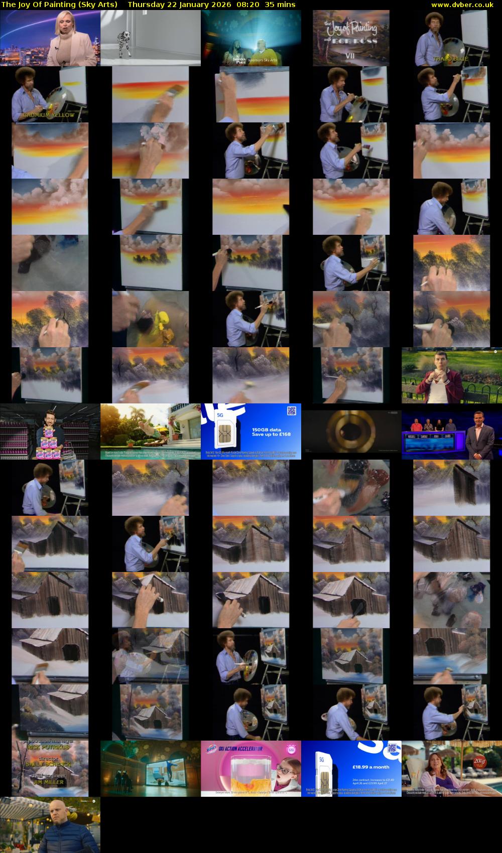 The Joy Of Painting (Sky Arts) Thursday 22 January 2026 08:20 - 08:55