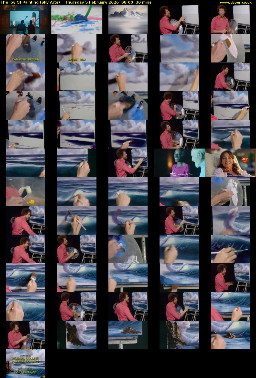 The Joy Of Painting (Sky Arts) Thursday 5 February 2026 08:00 - 08:30