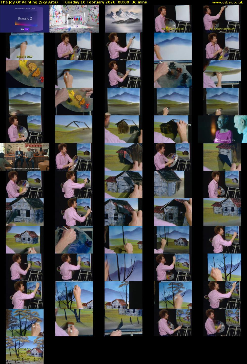 The Joy Of Painting (Sky Arts) Tuesday 10 February 2026 08:00 - 08:30