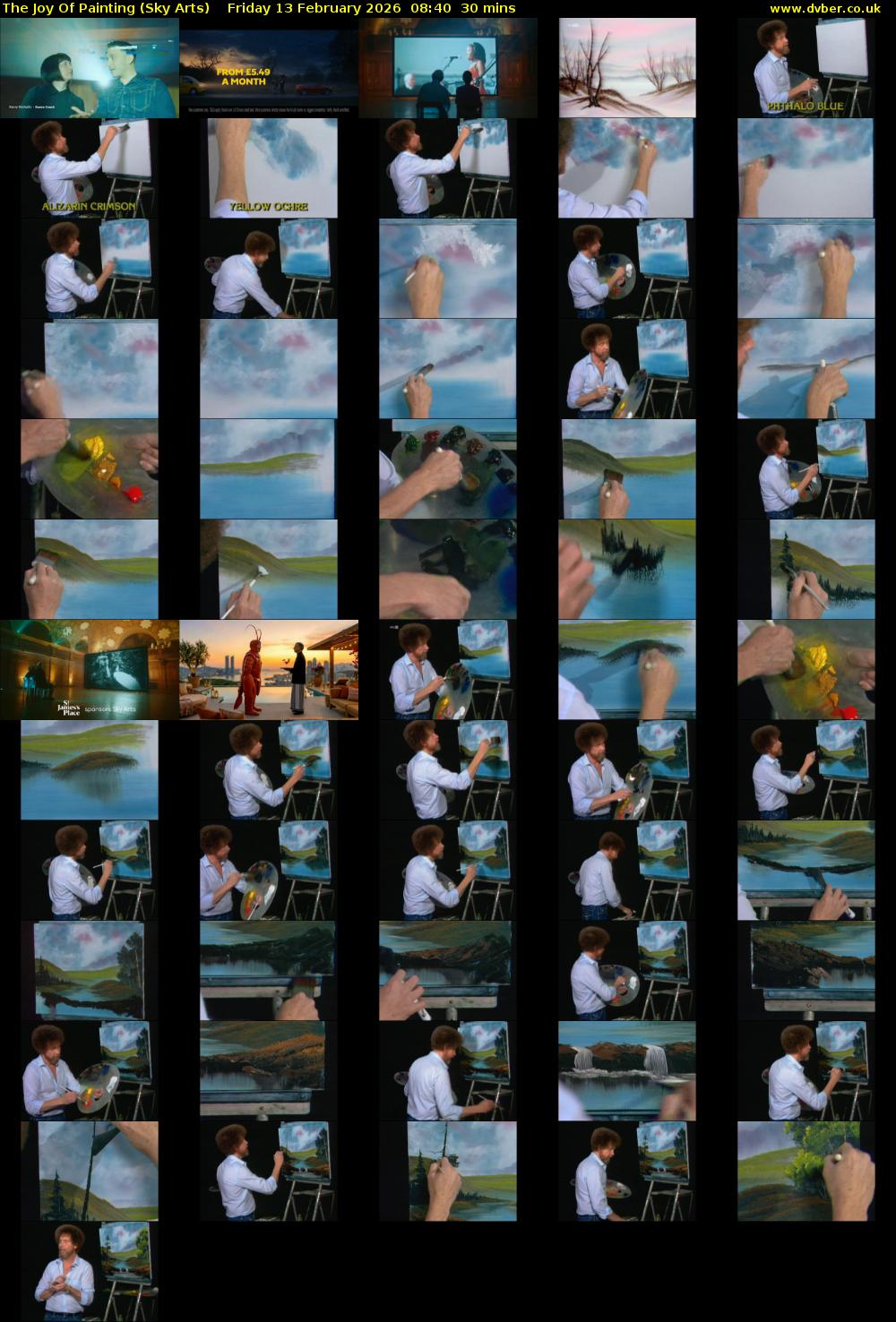 The Joy Of Painting (Sky Arts) Friday 13 February 2026 08:40 - 09:10