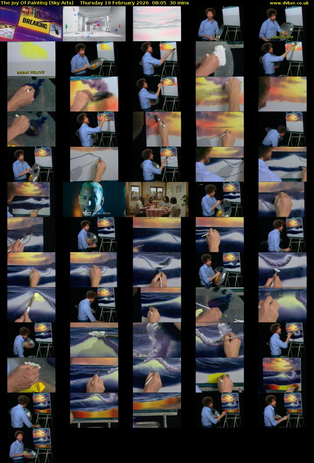 The Joy Of Painting (Sky Arts) Thursday 19 February 2026 08:05 - 08:35