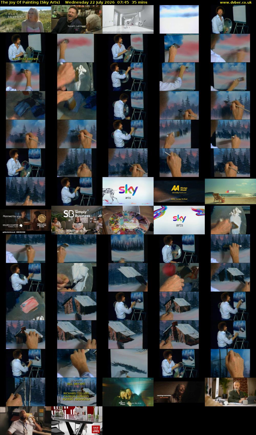 The Joy Of Painting (Sky Arts) Wednesday 22 July 2026 07:45 - 08:20