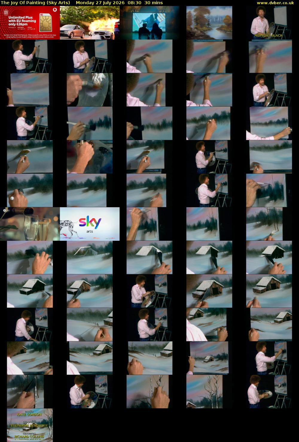 The Joy Of Painting (Sky Arts) Monday 27 July 2026 08:30 - 09:00