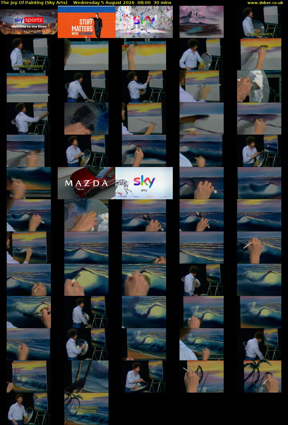 The Joy Of Painting (Sky Arts) Wednesday 5 August 2026 08:00 - 08:30