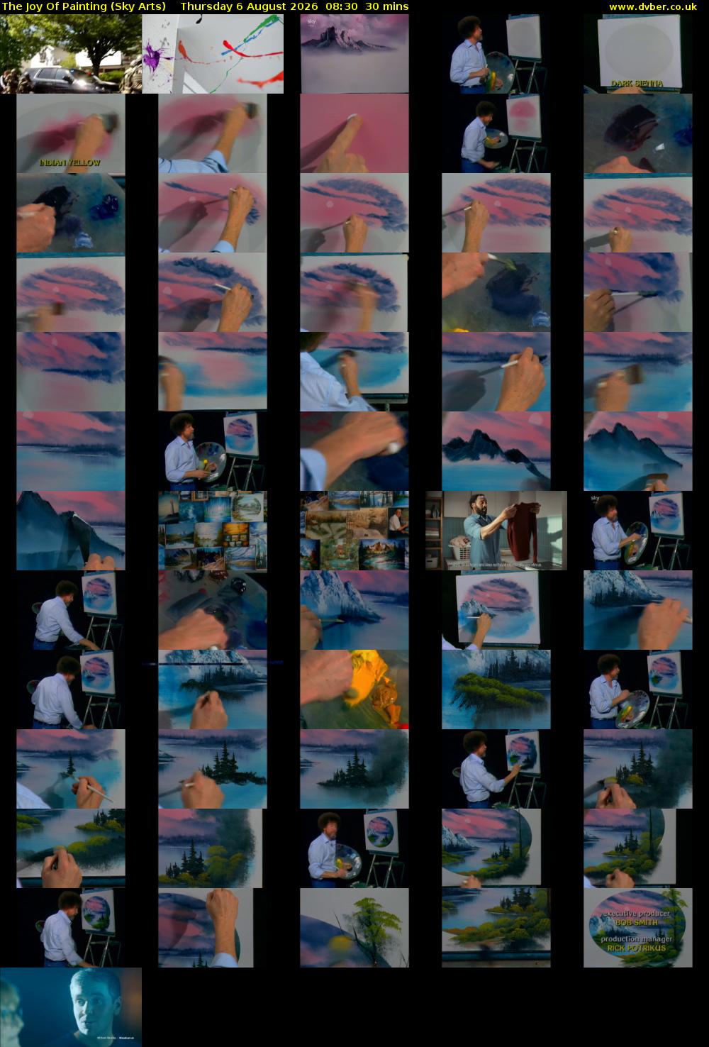 The Joy Of Painting (Sky Arts) Thursday 6 August 2026 08:30 - 09:00