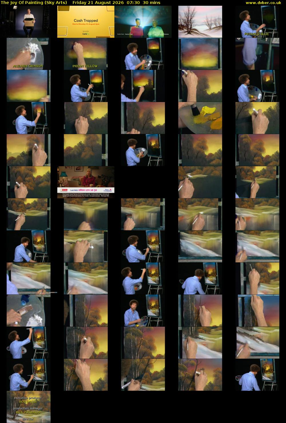 The Joy Of Painting (Sky Arts) Friday 21 August 2026 07:30 - 08:00