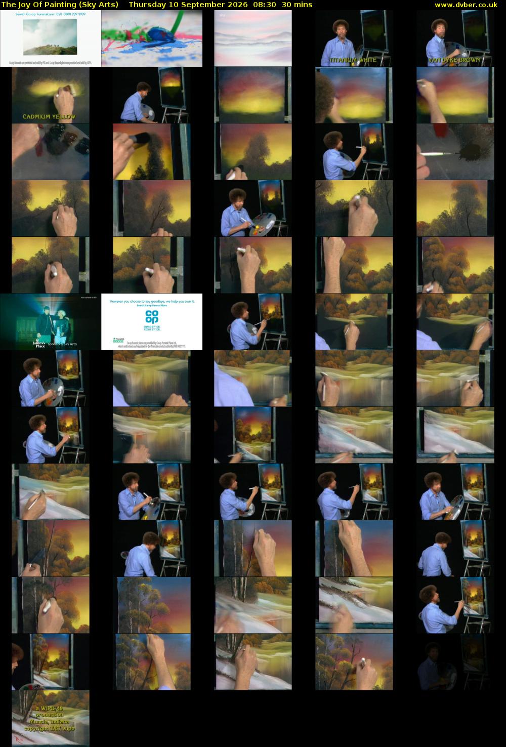 The Joy Of Painting (Sky Arts) Thursday 10 September 2026 08:30 - 09:00