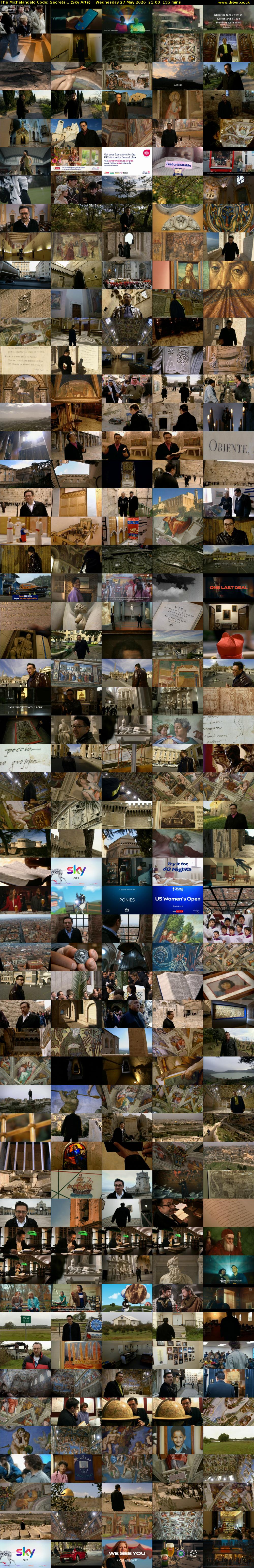 The Michelangelo Code: Secrets... (Sky Arts) Wednesday 27 May 2026 21:00 - 23:15