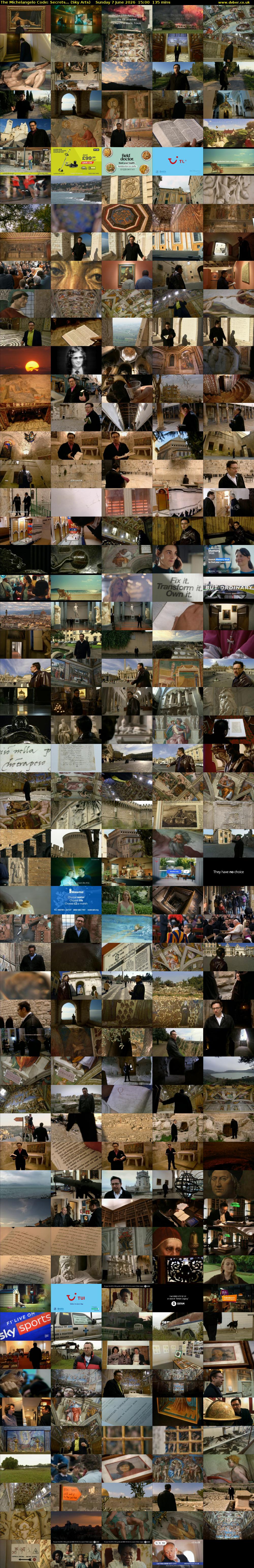 The Michelangelo Code: Secrets... (Sky Arts) Sunday 7 June 2026 15:00 - 17:15