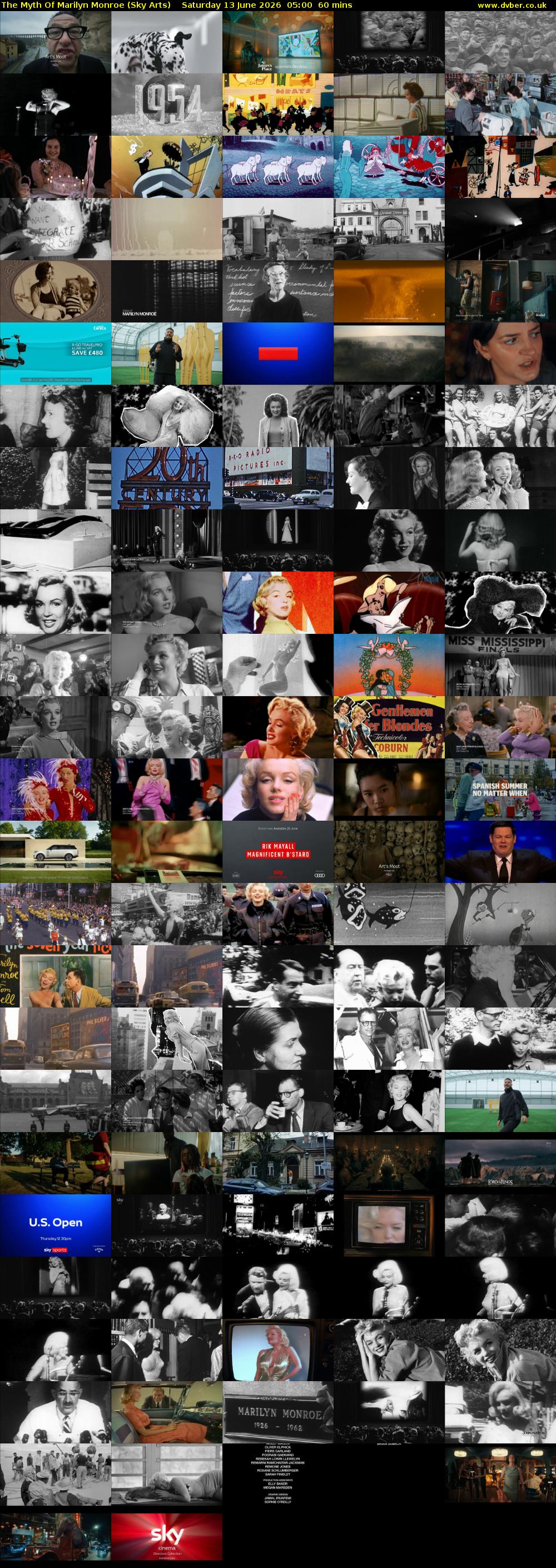 The Myth Of Marilyn Monroe (Sky Arts) Saturday 13 June 2026 05:00 - 06:00