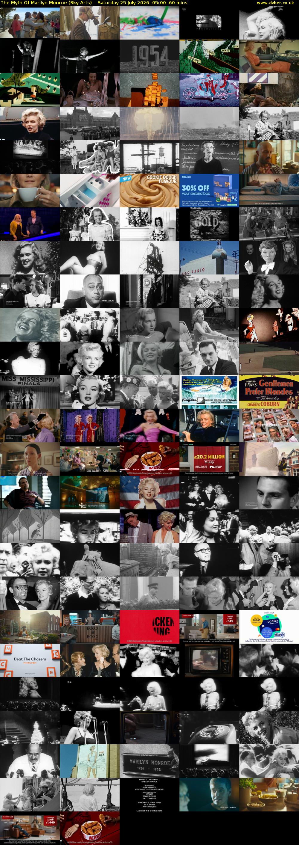 The Myth Of Marilyn Monroe (Sky Arts) Saturday 25 July 2026 05:00 - 06:00