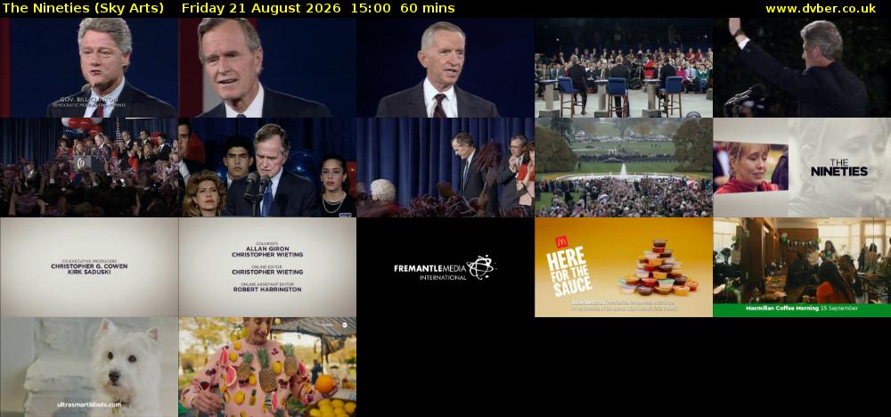 The Nineties (Sky Arts) Friday 21 August 2026 15:00 - 16:00