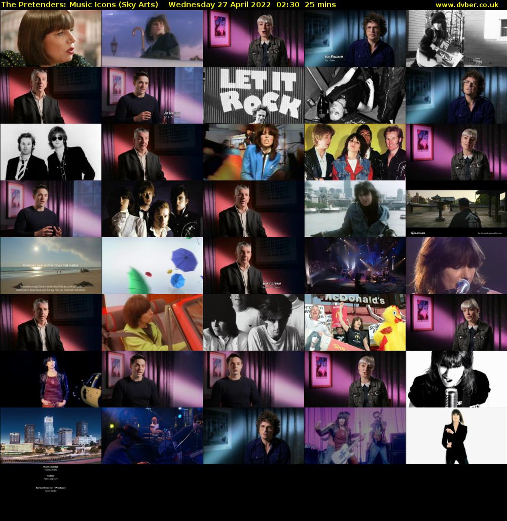 The Pretenders: Music Icons (Sky Arts) Wednesday 27 April 2022 02:30 - 02:55
