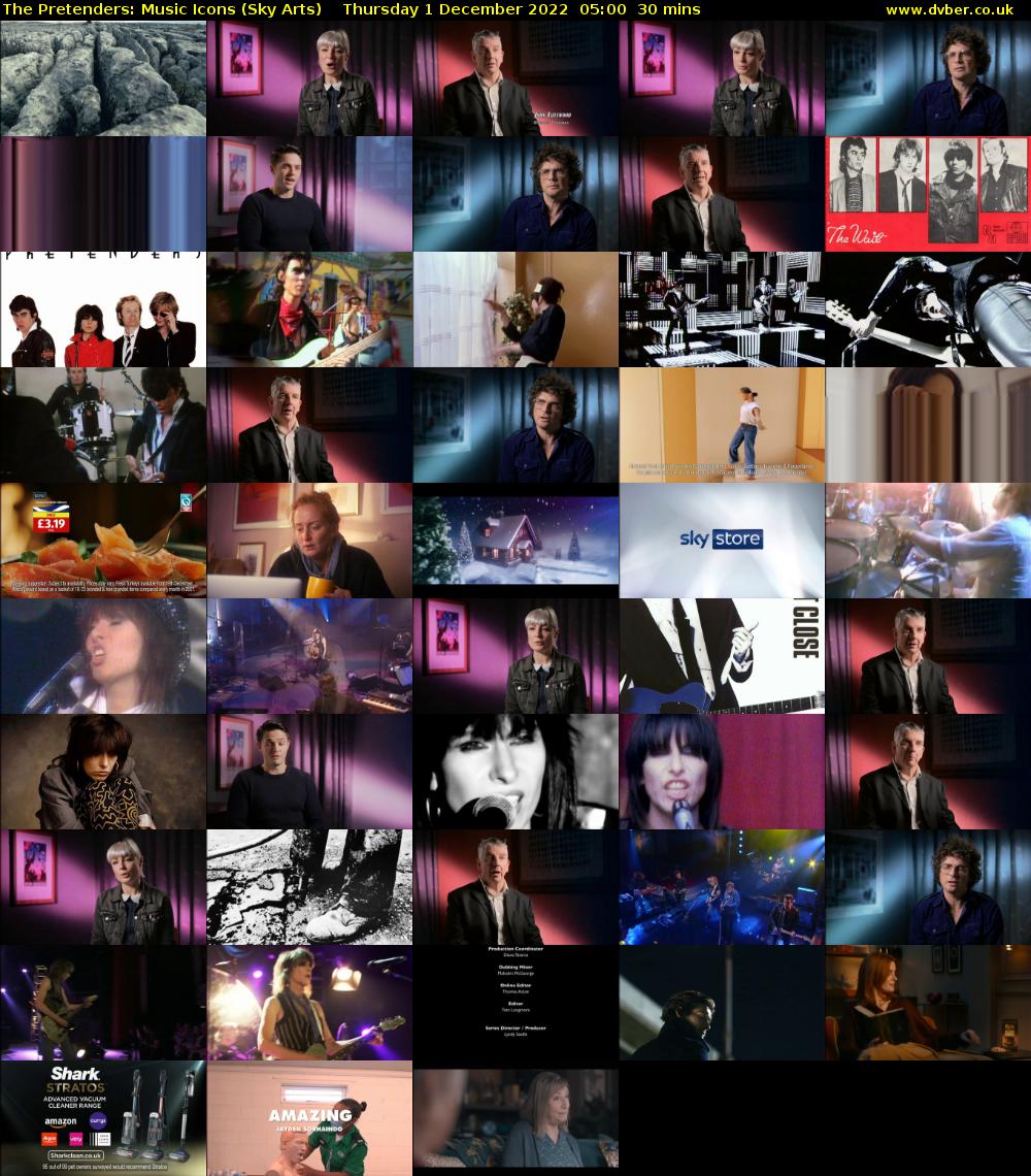 The Pretenders: Music Icons (Sky Arts) Thursday 1 December 2022 05:00 - 05:30
