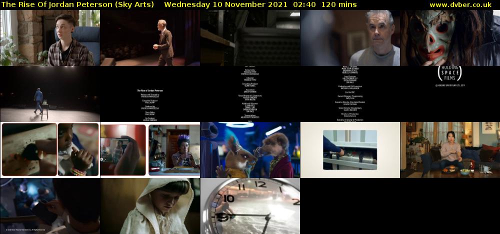 The Rise Of Jordan Peterson (Sky Arts) Wednesday 10 November 2021 02:40 - 04:40