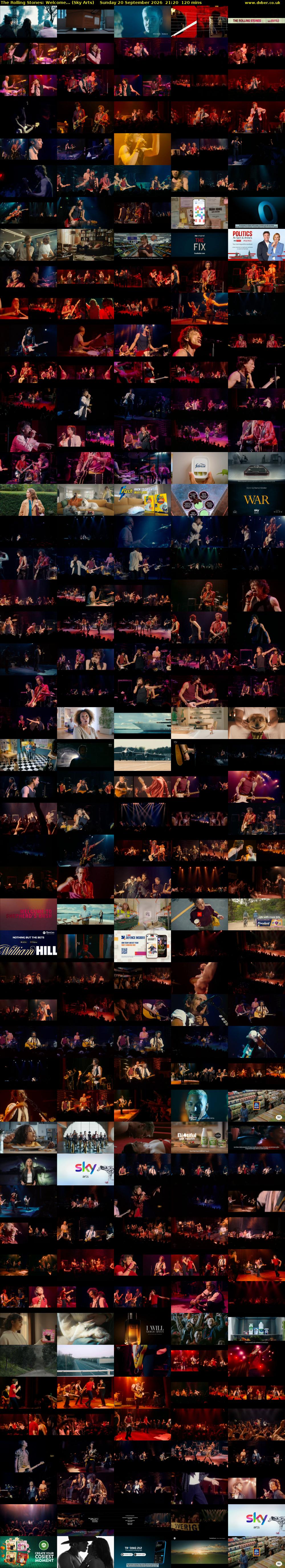 The Rolling Stones: Welcome... (Sky Arts) Sunday 20 September 2026 21:20 - 23:20