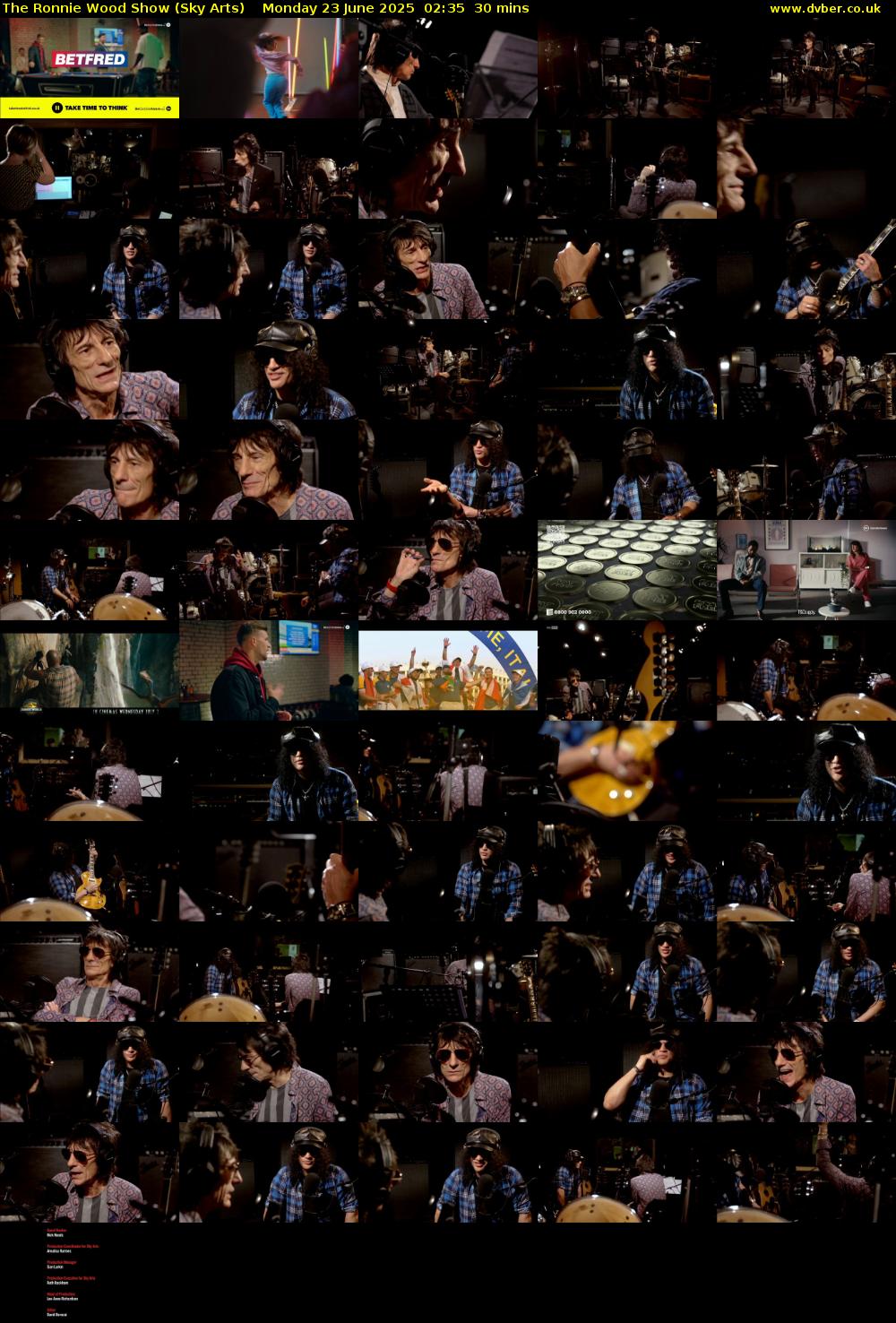 The Ronnie Wood Show (Sky Arts) Monday 23 June 2025 02:35 - 03:05