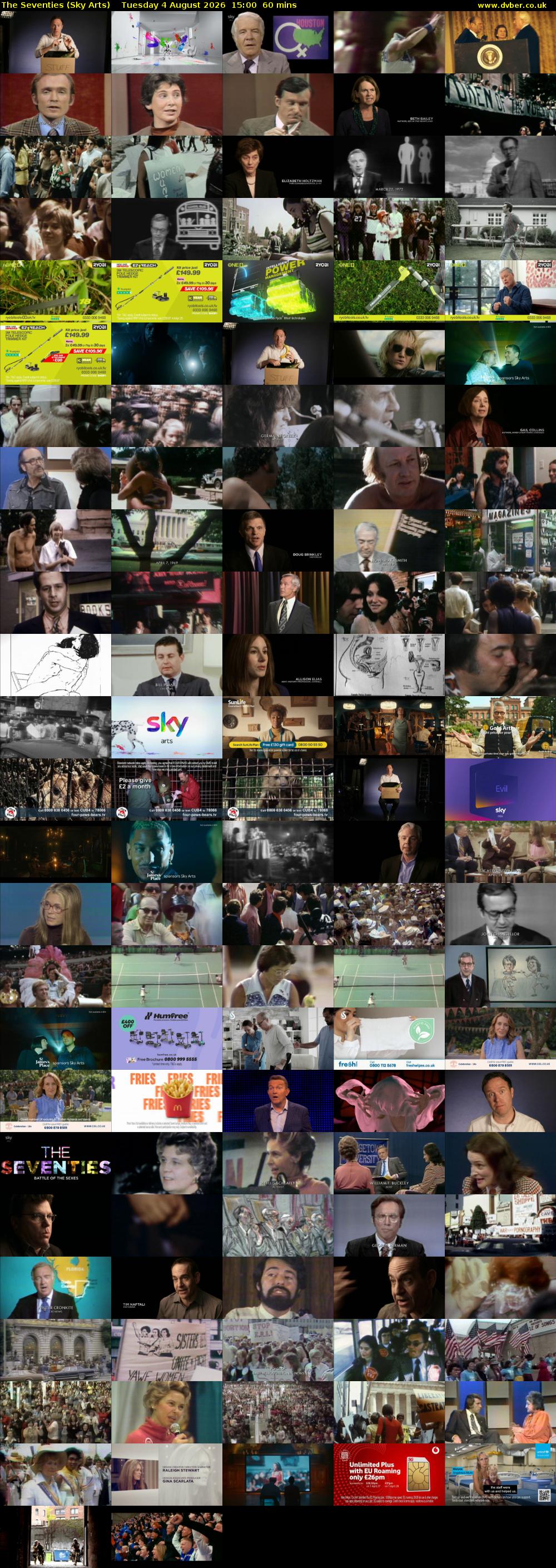 The Seventies (Sky Arts) Tuesday 4 August 2026 15:00 - 16:00