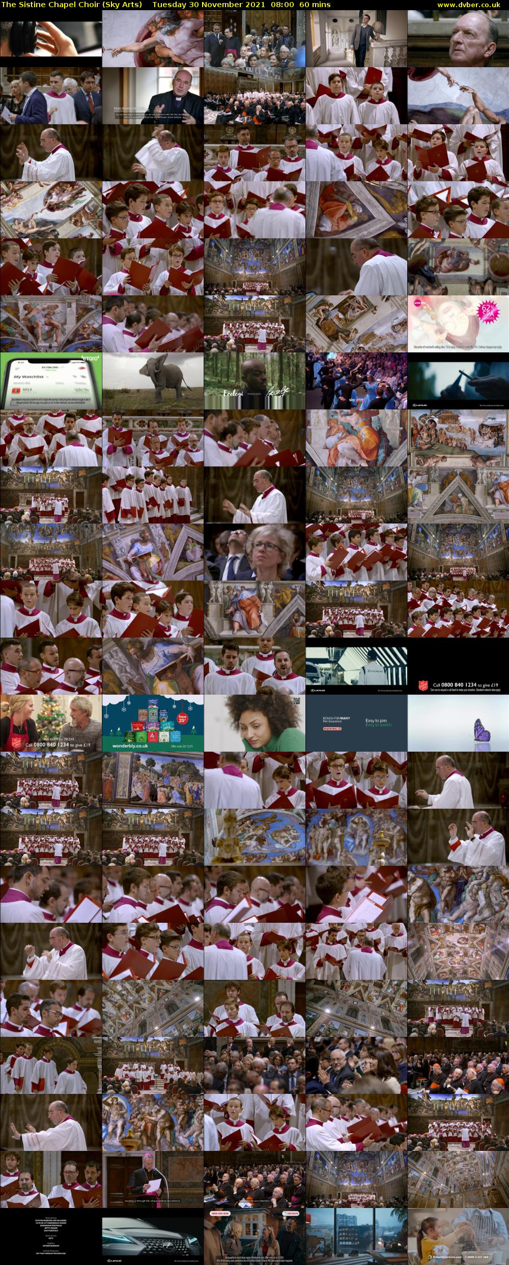 The Sistine Chapel Choir (Sky Arts) Tuesday 30 November 2021 08:00 - 09:00
