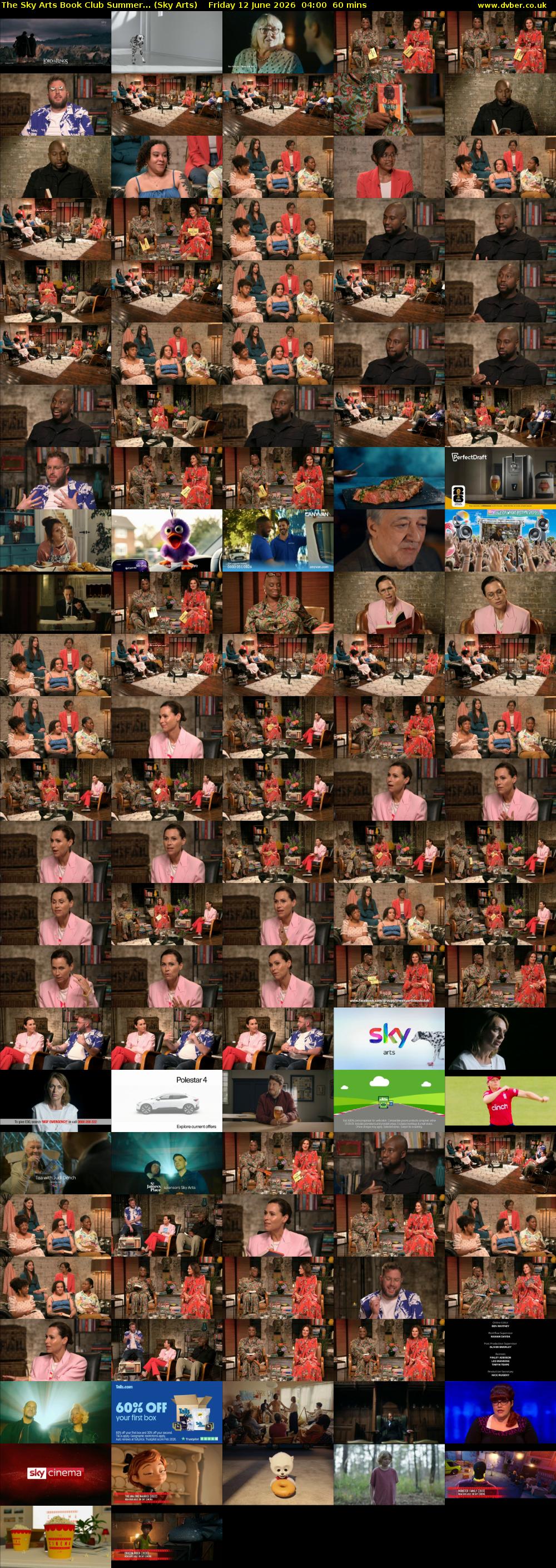 The Sky Arts Book Club Summer... (Sky Arts) Friday 12 June 2026 04:00 - 05:00