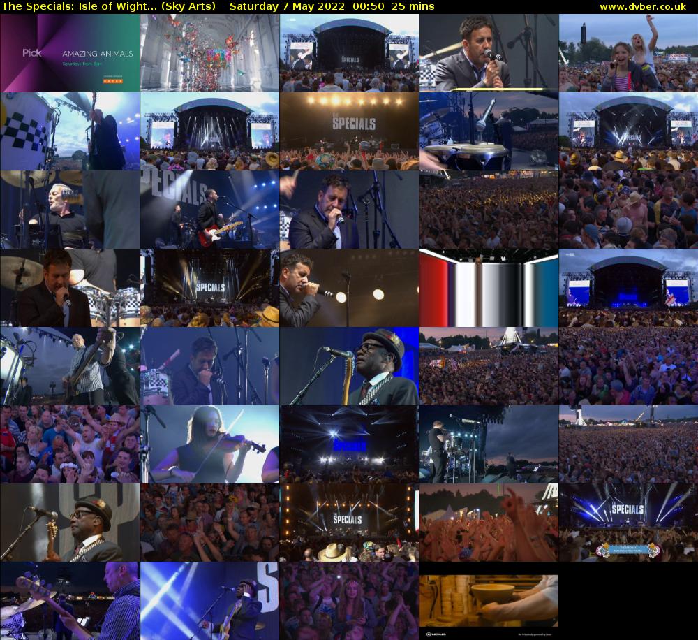 The Specials: Isle of Wight... (Sky Arts) Saturday 7 May 2022 00:50 - 01:15