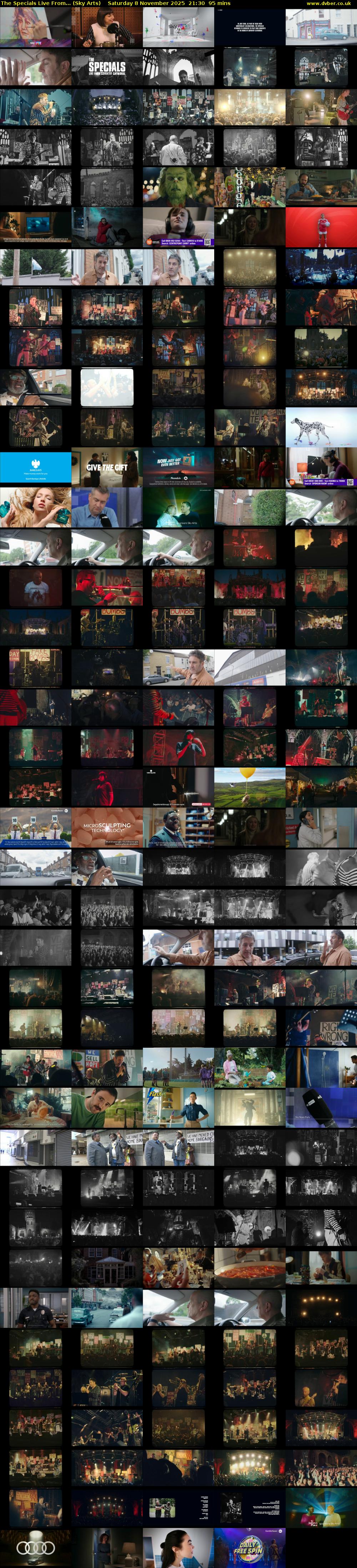 The Specials Live From... (Sky Arts) Saturday 8 November 2025 21:30 - 23:05