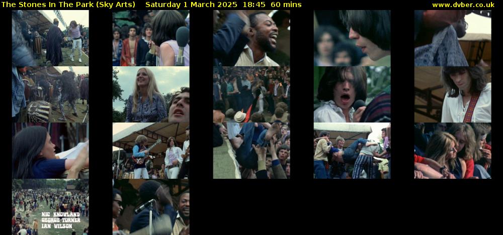 The Stones In The Park (Sky Arts) Saturday 1 March 2025 18:45 - 19:45