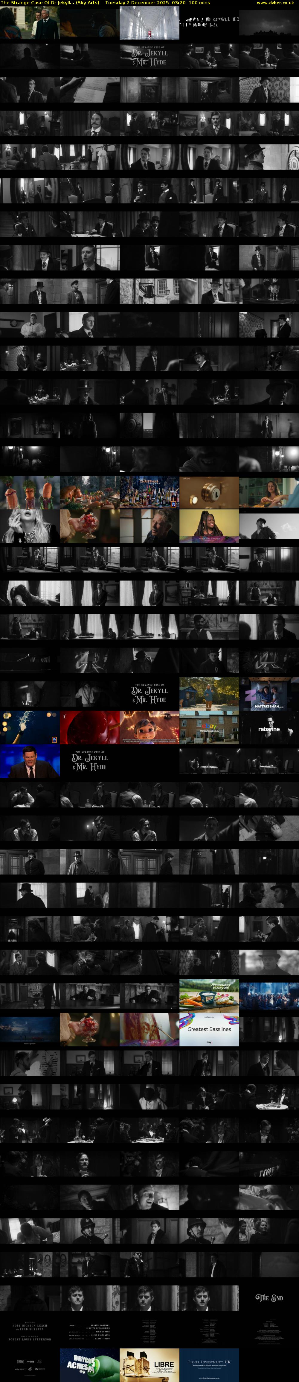 The Strange Case Of Dr Jekyll... (Sky Arts) Tuesday 2 December 2025 03:20 - 05:00