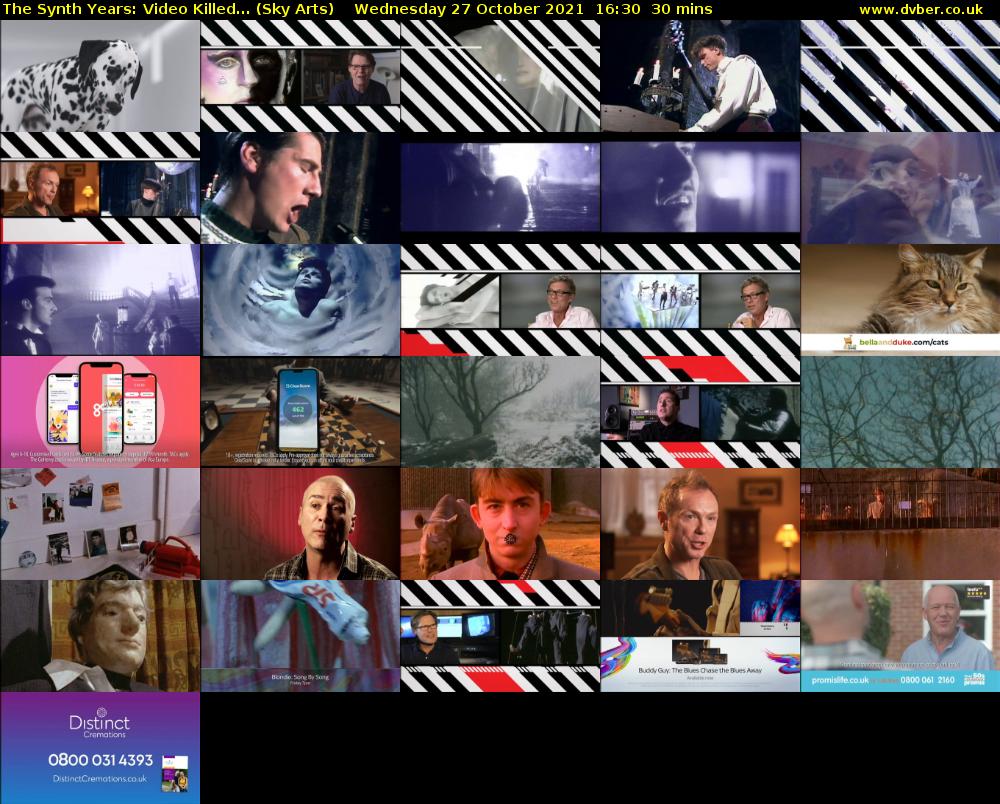 The Synth Years: Video Killed... (Sky Arts) Wednesday 27 October 2021 16:30 - 17:00
