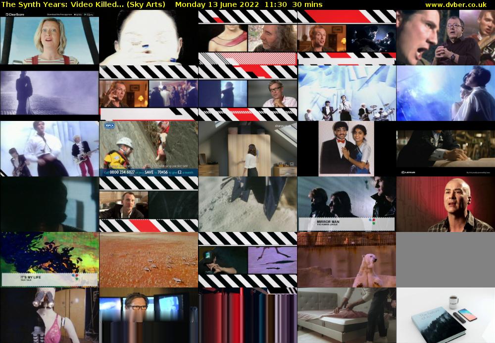 The Synth Years: Video Killed... (Sky Arts) Monday 13 June 2022 11:30 - 12:00
