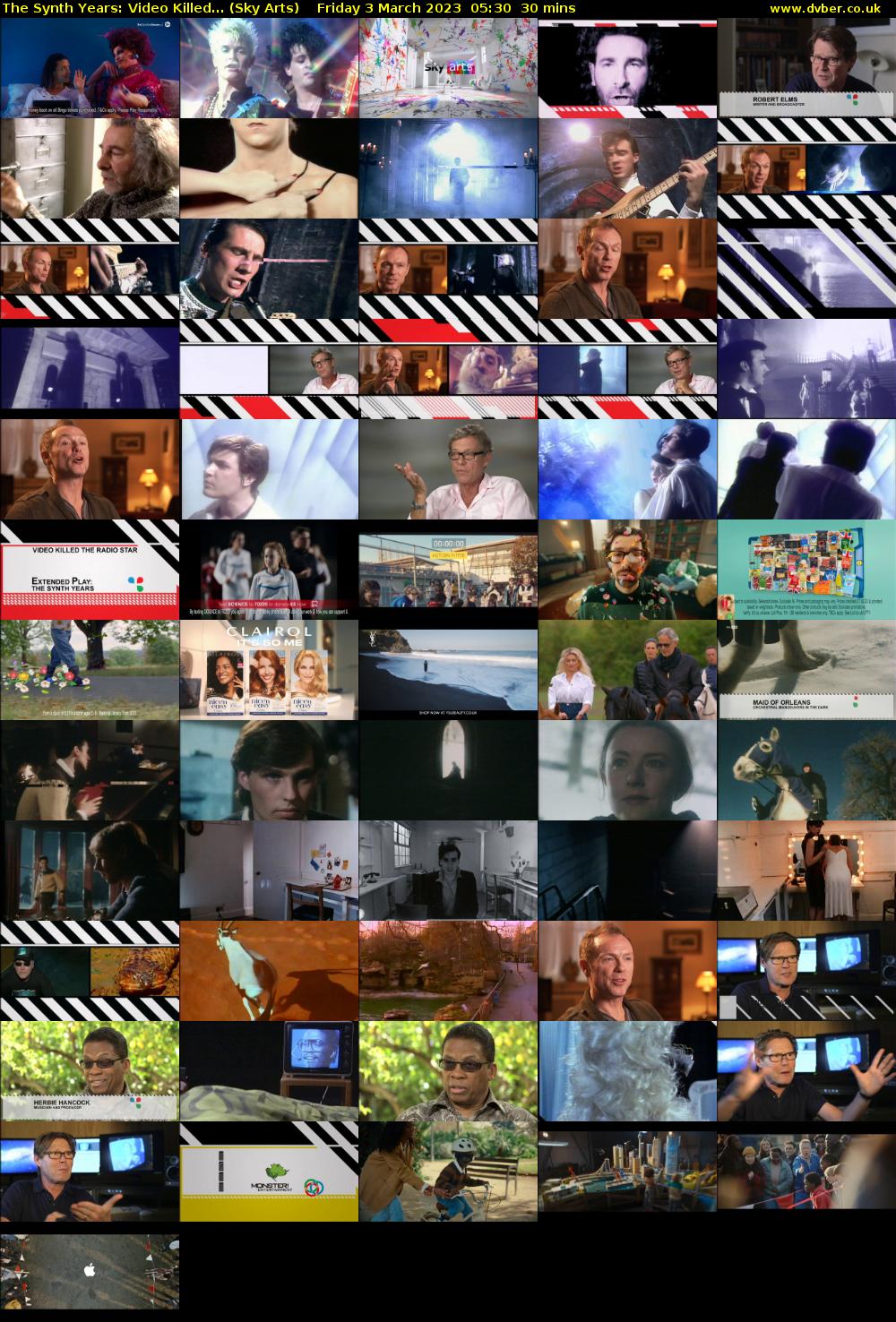 The Synth Years: Video Killed... (Sky Arts) Friday 3 March 2023 05:30 - 06:00